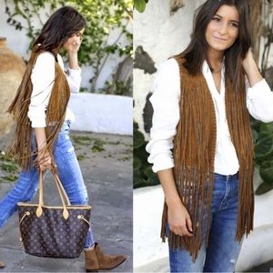 Super cool suede fringe vest!